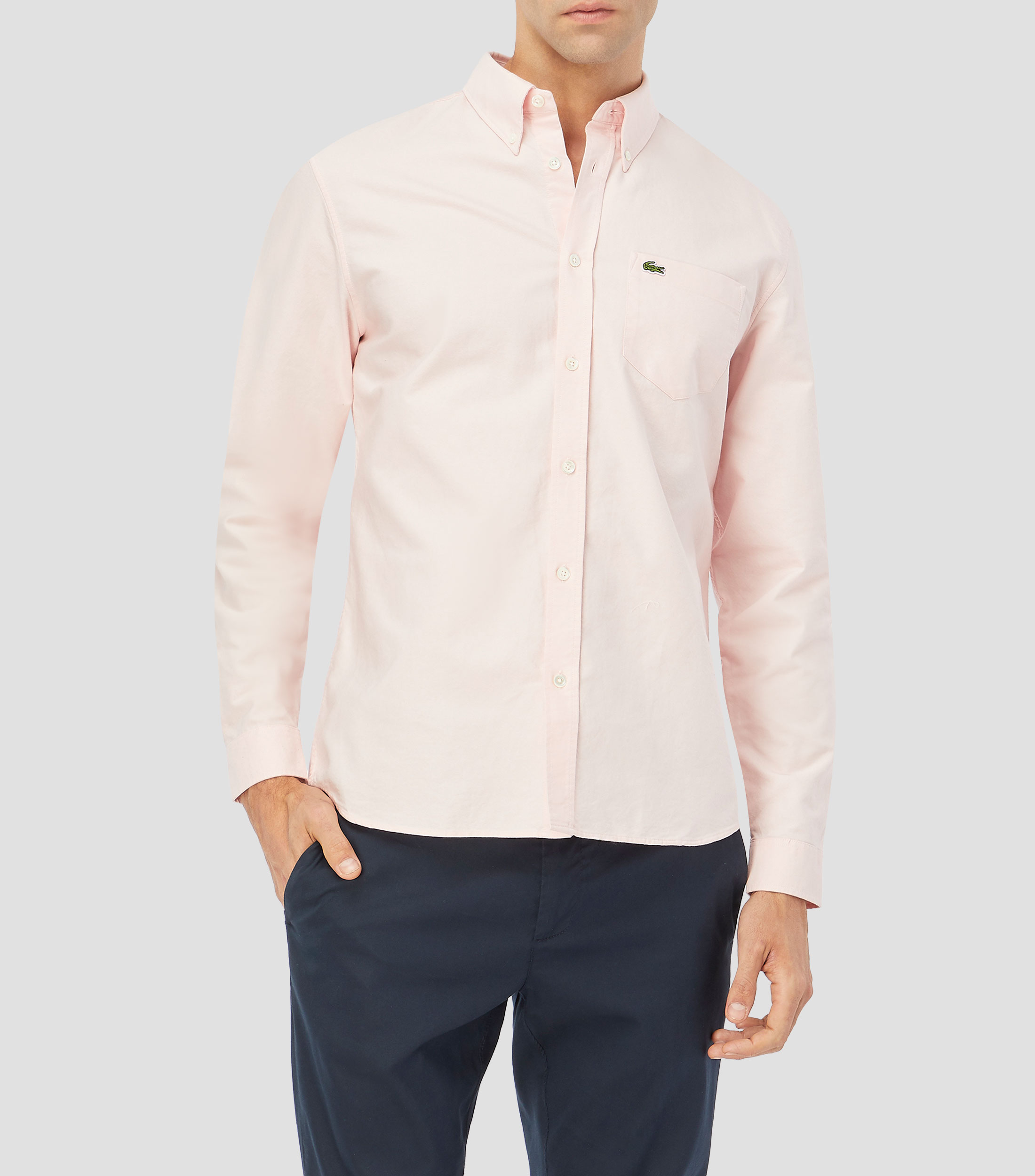 Camisa lisa manga larga Hombre